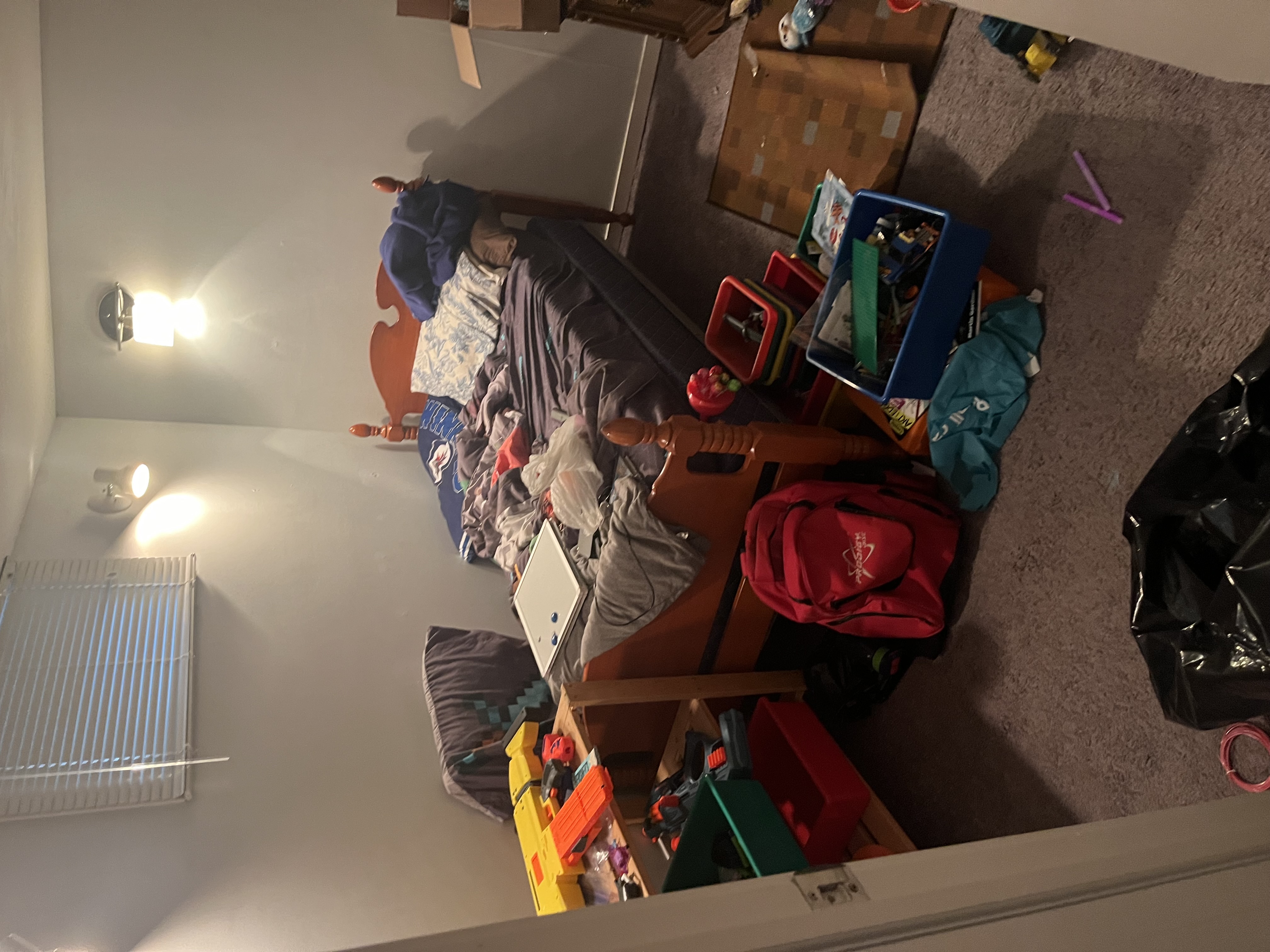 Kids bedroom before organizing